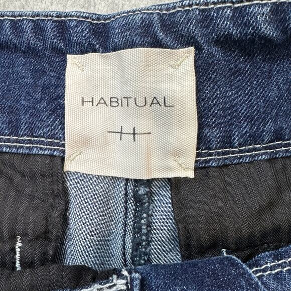 Habitual Jeans WMNS 27 Cypress Wide Leg Denim Capris Blue Snap Button Pleated - Picture 6 of 11